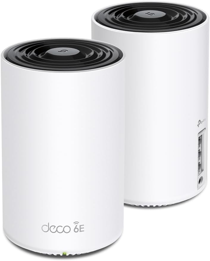 TP-Link Deco XE75 Pro AXE5400 Tri-Band WiFi 6E Mesh System - 2.5G WAN/LAN Port, Covers up to 5500 Sq.Ft, Replaces WiFi Router and Extender, AI-Driven Mesh, New 6GHz Band, 2-Pack