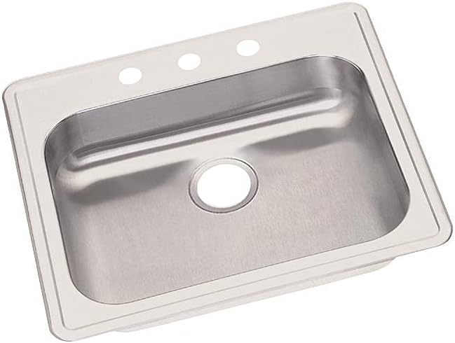 Elkay GE125213 Dayton Single Bowl Drop-in Stainless Steel Sink