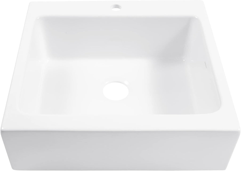 Sinkology Parker 26 Inch Quick-Fit Farmhouse Sink Fireclay Apron Front Single Bowl White – Designed for Easy DIY Installation, Pre-Drilled 1 Faucet Hole, Fits 29 Inch Cabinet