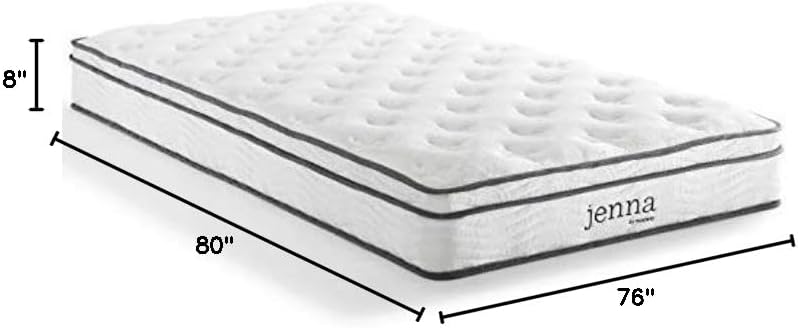 Modway Jenna 8' Innerspring and Memory Foam King Mattress With Individually Encased Coils