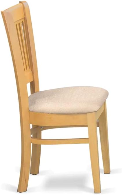 East West Furniture VAC-OAK-C Vancouver Dining Chairs - Linen Fabric Upholstered Wood Chairs, Set of 2, Oak