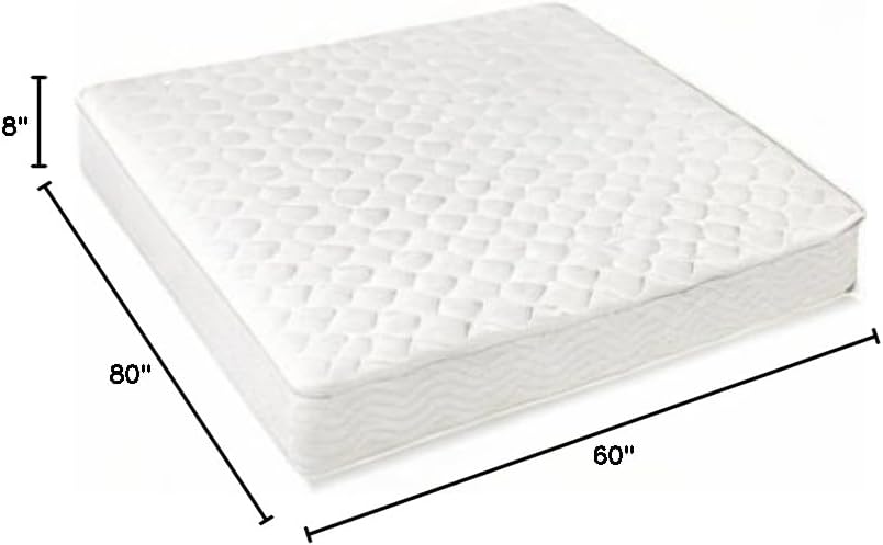 Best Price Mattress 8 Inch Tight Top Innerspring Hybrid Mattress - Comfort Foam Top with Bonnell Spring Base, Queen, White