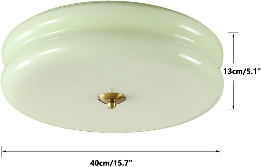KCO Lighting Mid Century Modern LED Ceiling Lights Mint Green Glass Ceiling Lamp Large Hallway Ceiling Light Nordic Vintage Round Semi Flush Ceiling Light Fixture