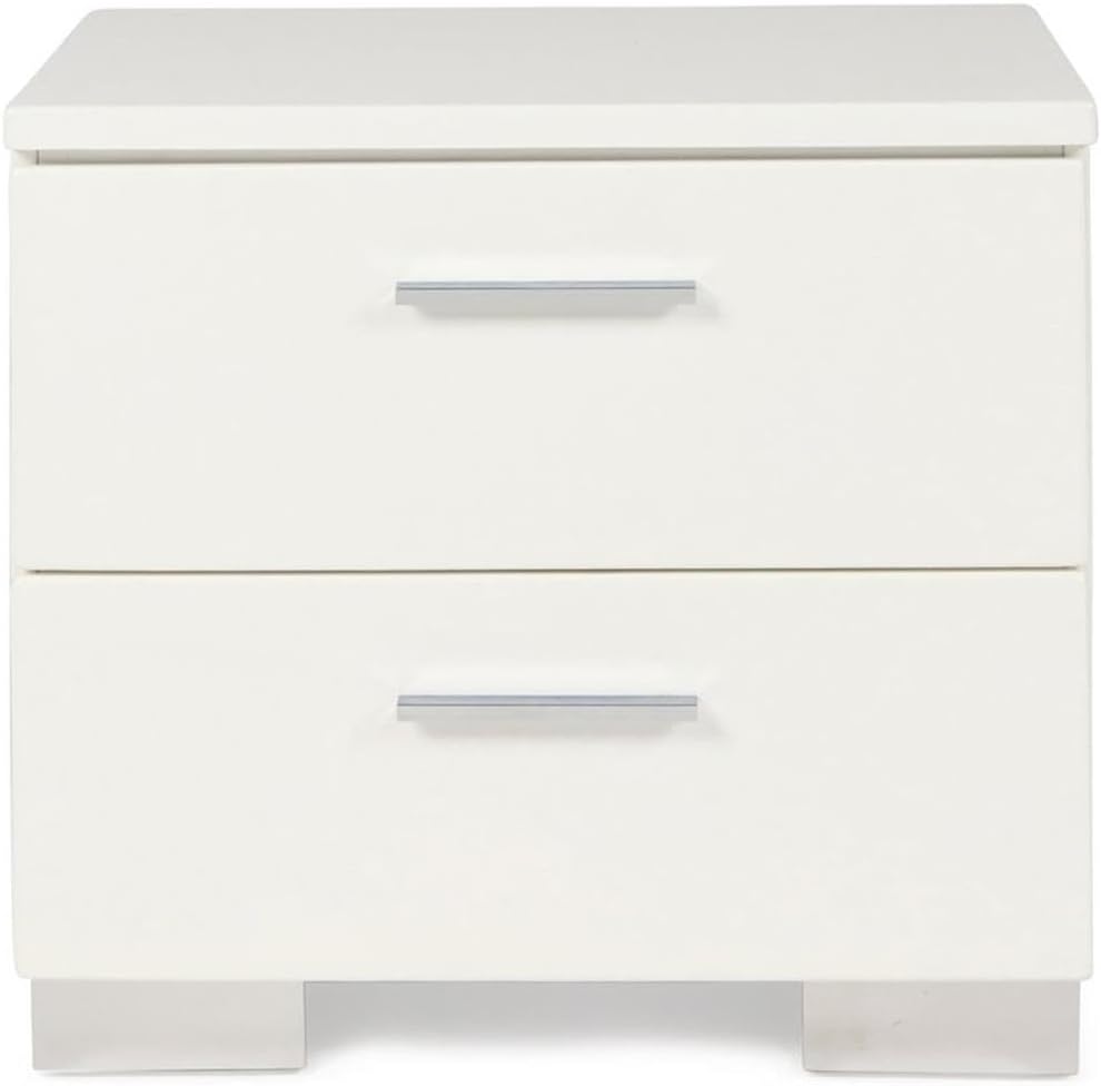 New Classic Furniture Sapphire Wood 2-Drawer Nightstand, White