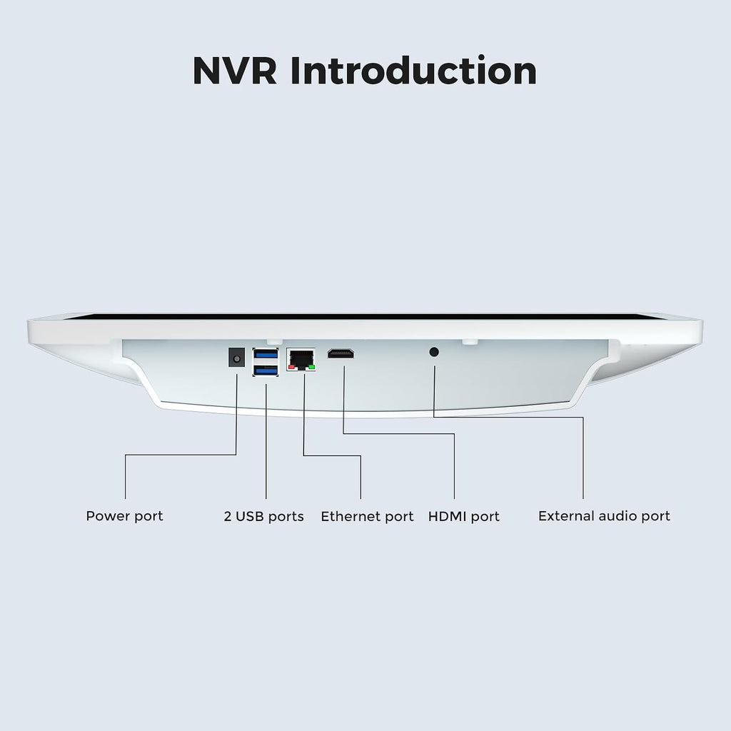 【No HDD】 15'' LCD Wireless WiFi NVR 16 Channels Network Video Recorder, Built-in WiFi Router and Speaker, Supports up to 6TB HDD, Work with Hiseeu Wireless Camera, 24/7 Record