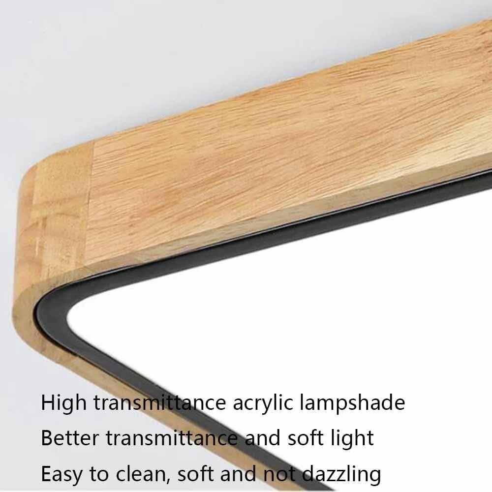 Thin Flat LED Ceiling Lamp Modern Flush Mount Lighting Ceiling Light Indoor Wooden Square LED Ceiling Light Fixture for Living Room Bedroom Dining Room Kitchen Study Room Corridor(30cm)