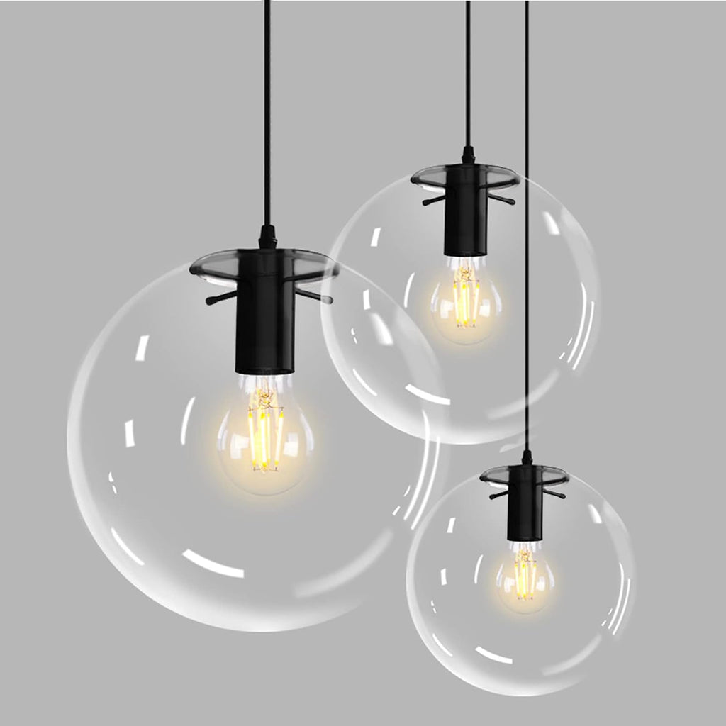 3-Light Multi Pendant Light Fixture Modern Pendant Lighting Chandelier Lamp for Living Room Bedroom Farmhouse (Black)