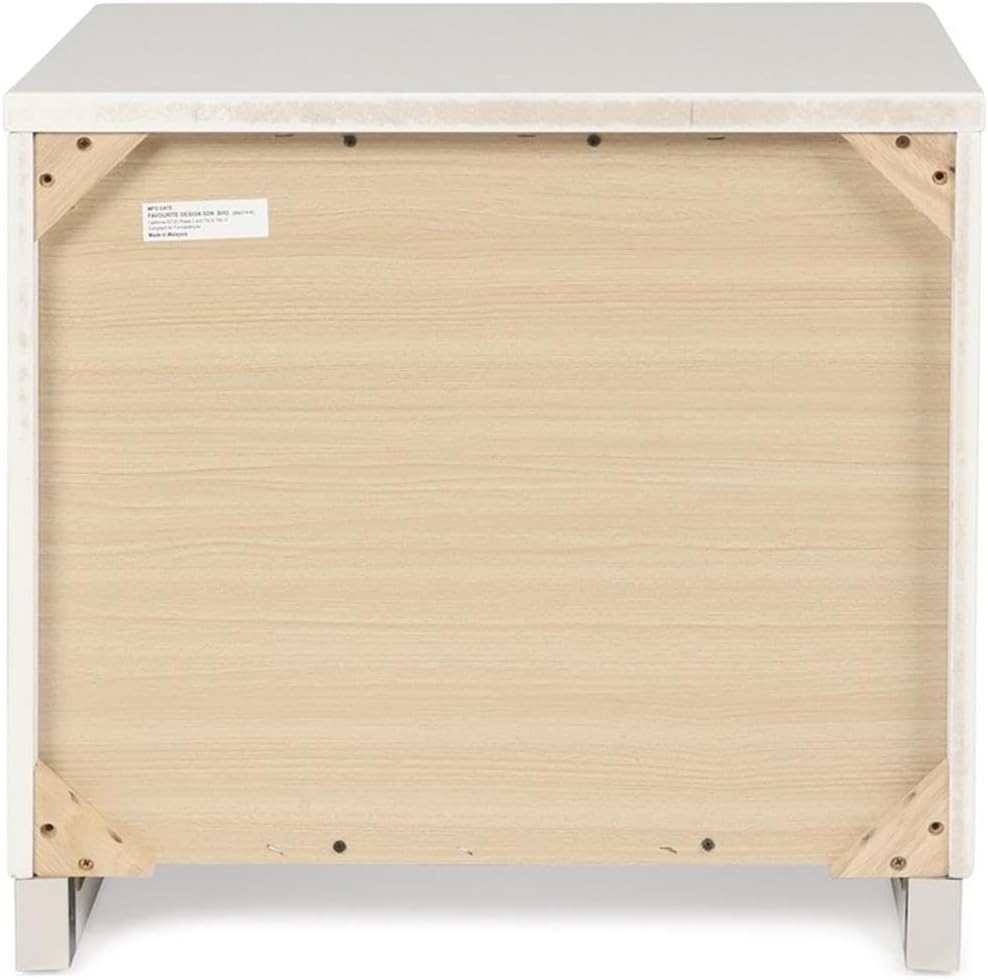 New Classic Furniture Sapphire Wood 2-Drawer Nightstand, White