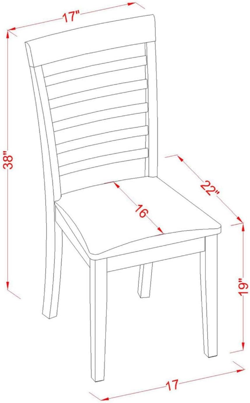 East West Furniture MLC-MAH-LC Milan Dining Chairs - Faux Leather Upholstered Wooden Chairs, Set of 2, Mahogany