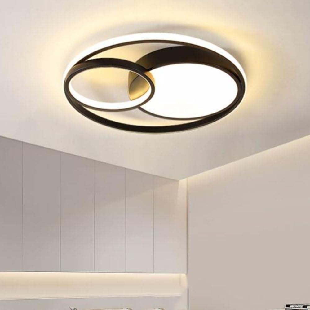 Fashionable Flat Ceiling Light Modern Flush Mount Lighting Ceiling Lamp 3 Color Temperatures Ceiling Light Fixture for Living Room Bedroom Dining Room Kitchen Study Room Corridor(Dark,50cm)