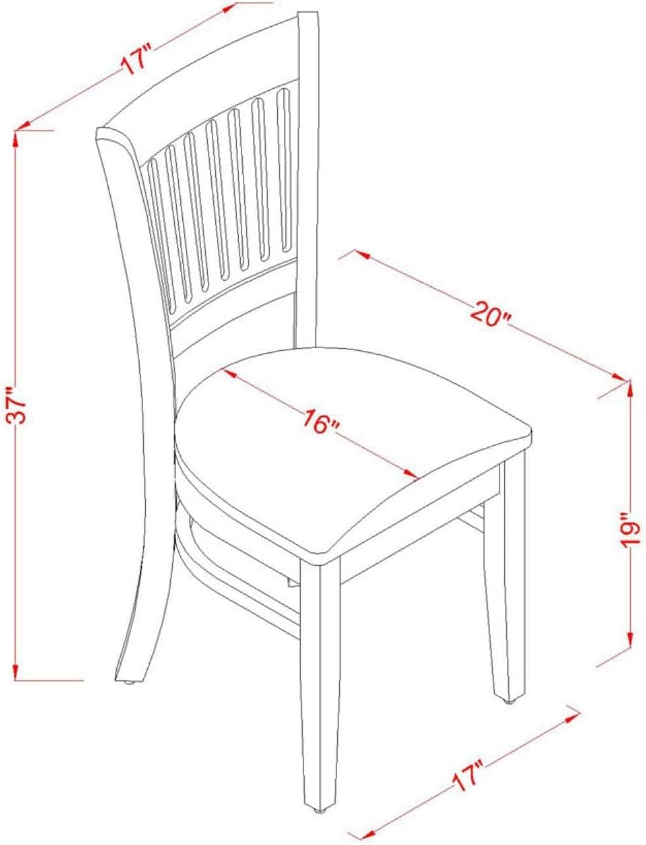 East West Furniture VAC-ESP-C Vancouver Kitchen Dining Chairs - Linen Fabric Upholstered Wooden Chairs, Set of 2, Espresso