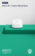 Amazon eero 6+ mesh wifi router with 1 month free eero Business (auto-renews annually) - Coverage up to 1,500 sq. ft., Connect 75+ devices, 1-pack