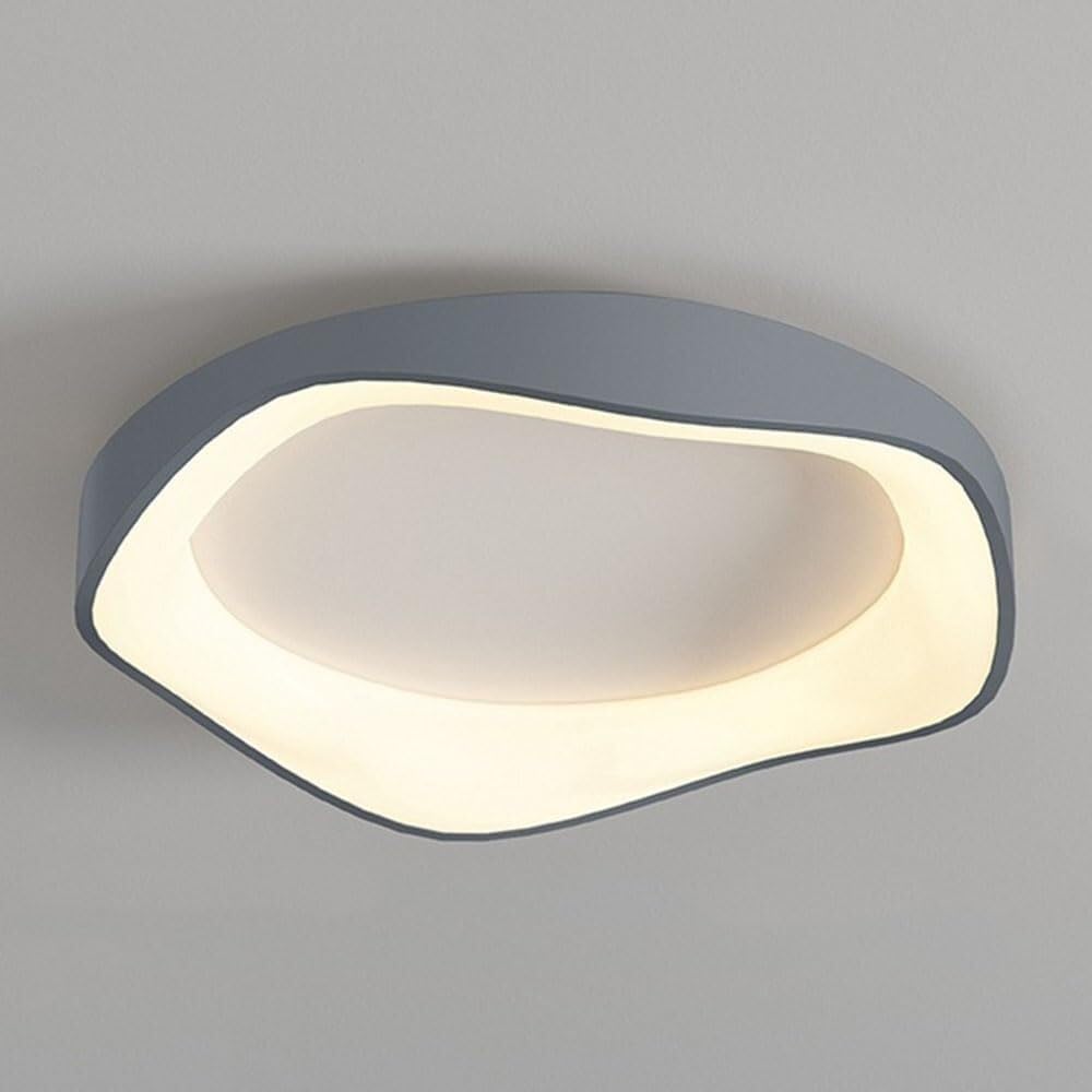 Three-Color Dimming Ceiling Light Side Emitting Design Lighting Ceiling Lamp Creative Modern Minimalist Flat Ceiling Light Fixture for Living Room Bedroom Dining Room Study Room(A Gray,42cm)