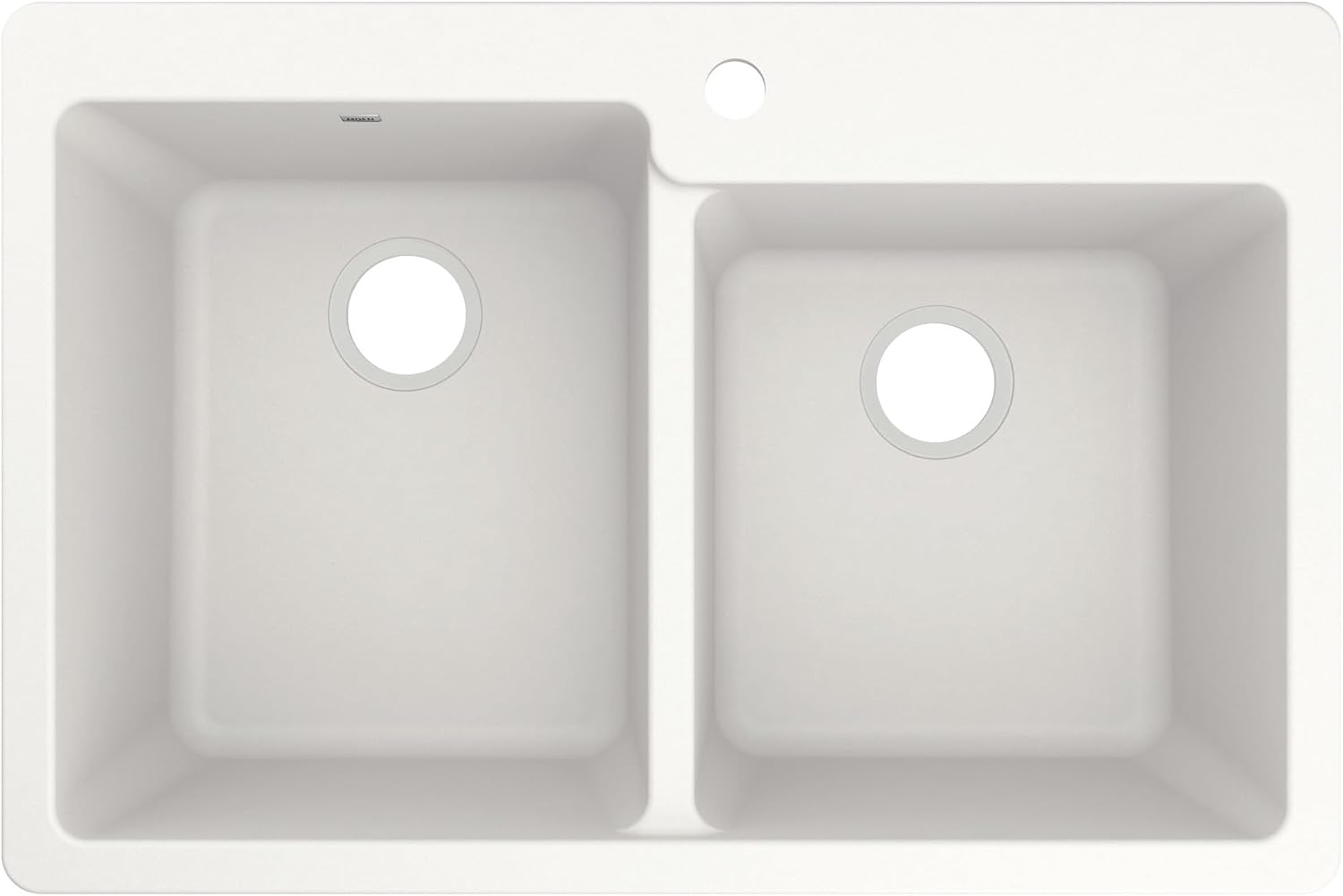 Moen Host White Granite 33-Inch Wide x 9.5-Inch Deep Dual Mount Double Bowl Kitchen Sink, GGW3024B
