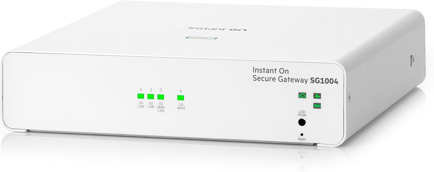 HPE Networking Instant On Secure Gateway SG1004 4-Port 1G Smart-Managed Gateway, 4X 1GBase-T, US Cord (S0G33A#ABA)
