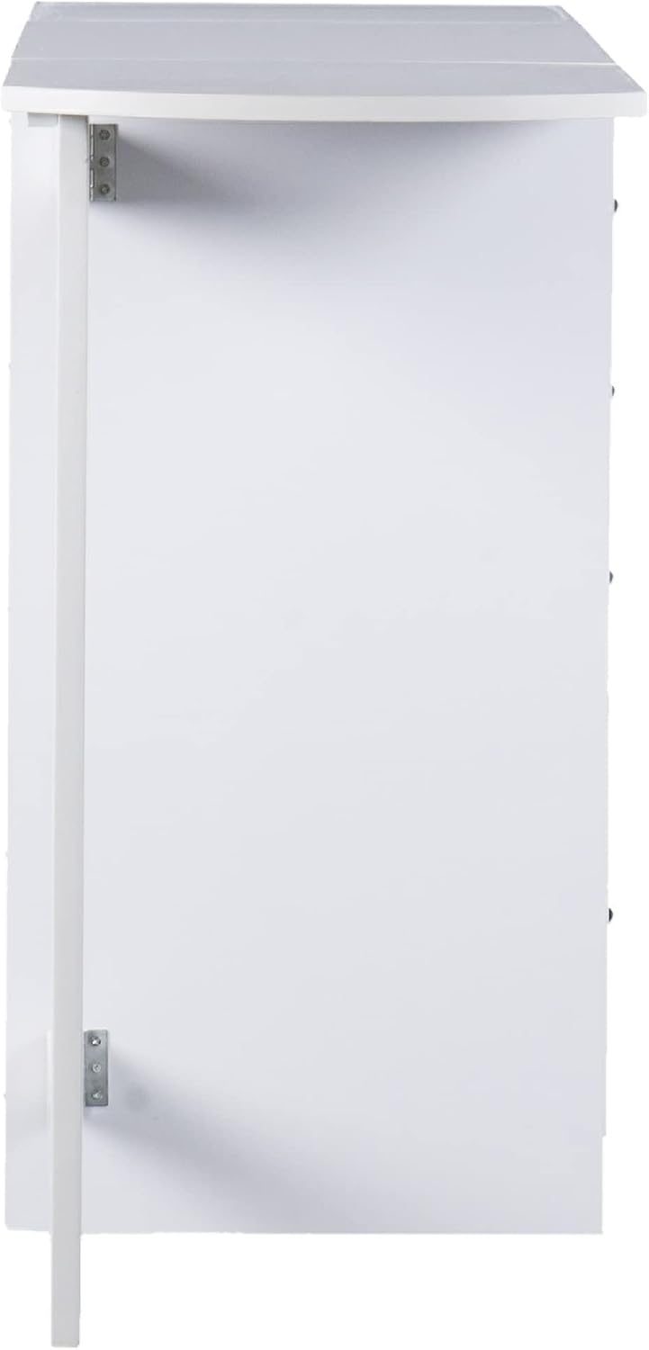 SEI Furniture Drop-Leaf Desk w/Storage, White