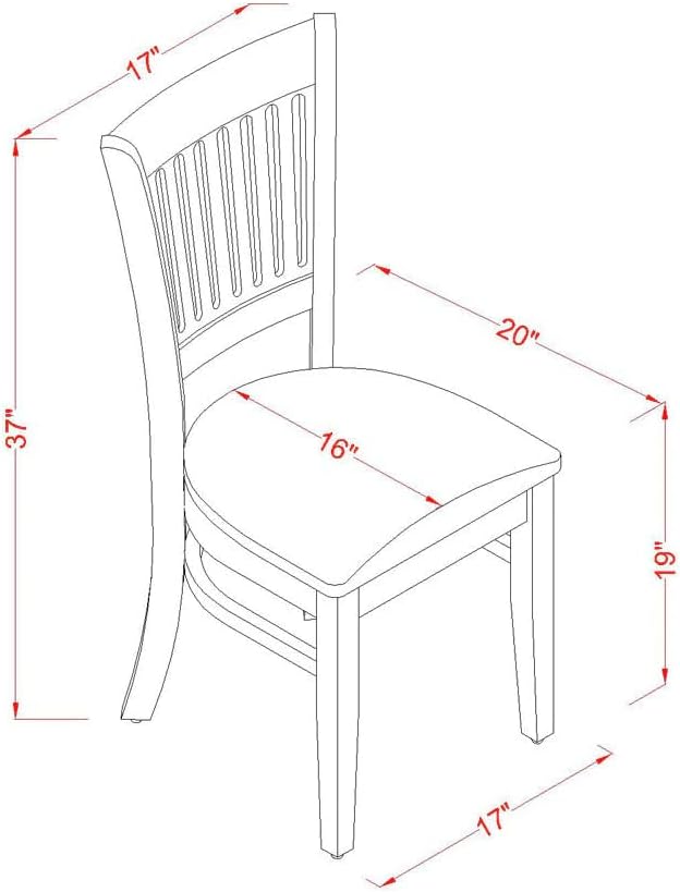 East West Furniture VAC-OAK-C Vancouver Dining Chairs - Linen Fabric Upholstered Wood Chairs, Set of 2, Oak
