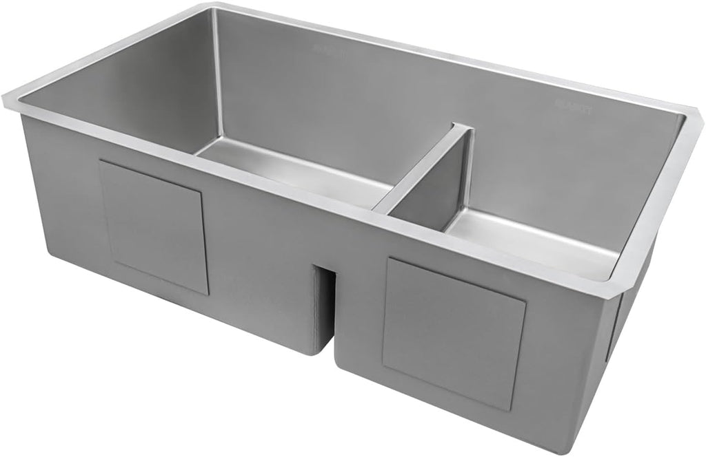 Ruvati 36-inch Low-Divide Undermount kitchen Sink - 60/40 Double Bowl kitchen Sink - 16 Gauge Stainless Steel Kitchen Sink with Brushed Finish, Easy-to-Clean, Undermount Sink - RVH7417