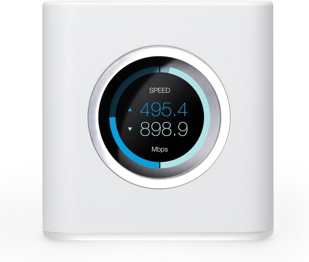 Ubiquiti Labs AmpliFi HD WiFi Router, Home Wireless Internet Coverage, HD WiFi Router with Touchscreen Display, 4 Gigabit Ethernet, 1 WAN Port, Ethernet Cable, Expandable Mesh System (Renewed)