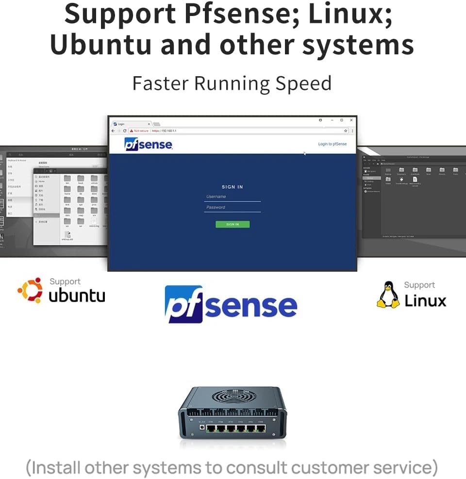 Micro Firewall Appliance, 6 i226-V 2.5Gbe LAN Ports, Fanless Mini PC Intel Core i3-1215U 6 Core,2*DDR5 1*M.2 Support AES-NI Barebone Router PC VPN,HDMI DP USB3.0 NO RAM NO SSD