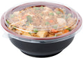 24 Ounce Food Containers, 200 Disposable Salad Bowls - Lids Included, Microwavable, Black And Red Plastic To Go Bowls, Asian Inspired, Perfect For Picnics, Or Take Outs - Restaurantware