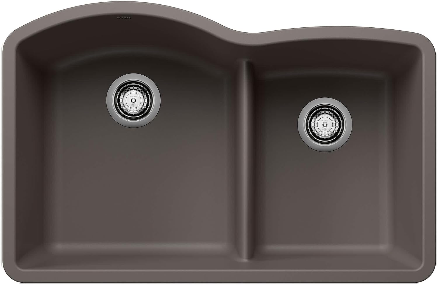 BLANCO 443102 Diamond 60/40 Low Divide Double Bowl Kitchen Sink, 32' L X 21' W - Volcano Gray
