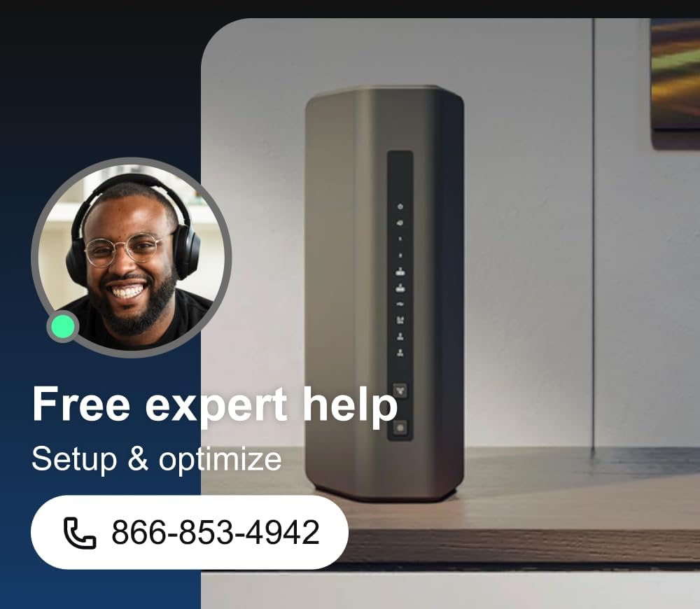 NETGEAR Nighthawk Tri-Band WiFi 7 Router (RS300) - Router Only, BE9300 Wireless Speed (up to 9.3 Gbps) - Covers up to 2,500 sq. ft., 100 Devices - Universally Compatible with ISPs - Free Expert Help