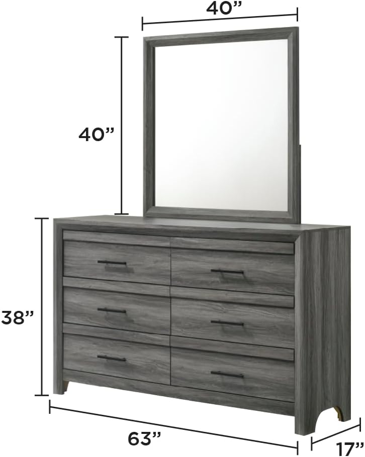 GOWE Denver Modern Style 4 Pc Full Bedroom Set Made with Wood in Gray (NJ Inventory)
