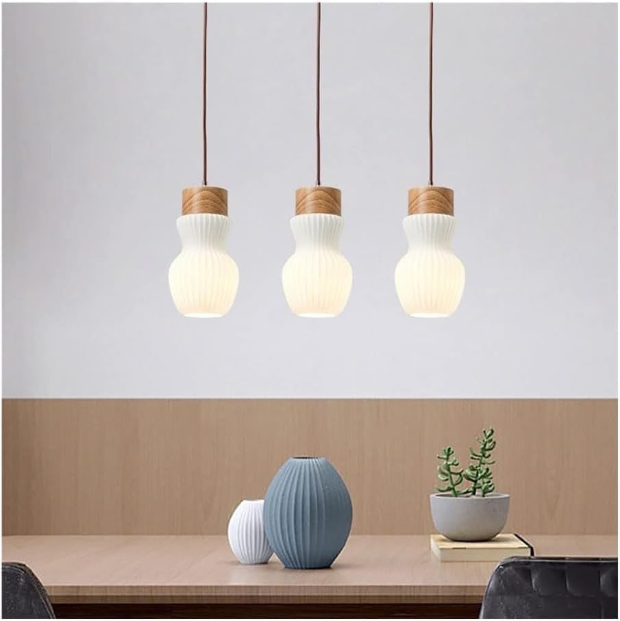 White Glass Shade Drop Ceiling Lamp E27 Bedroom Bedside Suspended Lamps Nordic Mini Chandelier Modern Kitchen Island Lighting Fixture for Restaurant Wood Pendant Ligh,Light Ceiling