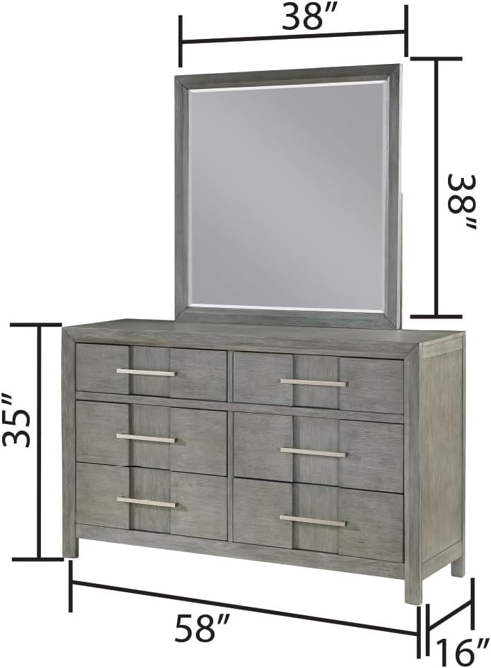 Modern Style Full 4PC Storage Bedroom Set Made with Wood, LED Headboard, Bluetooth Speakers & USB Ports - Grey