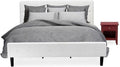 HomeStock Rustic Recluse 2 Piece Bedroom Set - Size Button Tufted Bed - Velvet Upholstered Headboard and A Nightstand King/Burgundy/White