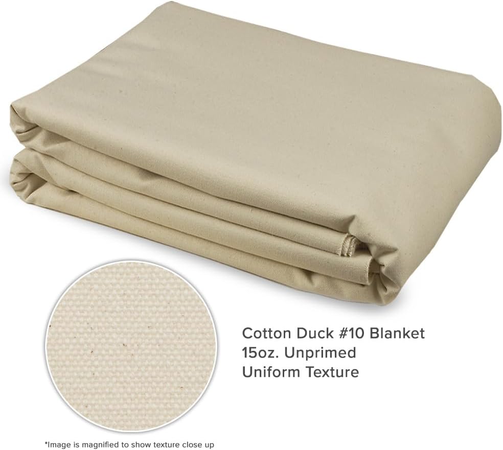 Creative Mark Unprimed Cotton Duck Deluxe Canvas Roll - 7 Ounce Single Fill Roll - 52' x 30 Yards - Uniform Medium Texture - Economy Cotton Sheeting - Bulk Un-Stretched Duck Canvas Fabric for Artists