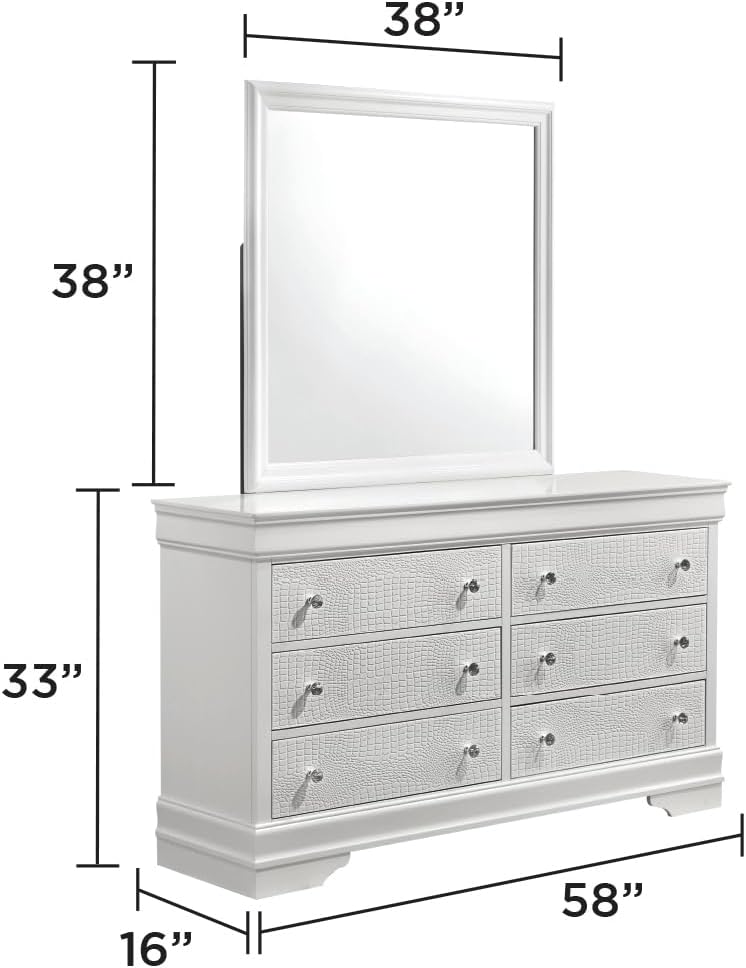 GOWE Blaze Upholstered Modern Style 4 Pc Full Bedroom Set with LED Headboard Made with Wood in White(NJ Inventory)