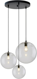 3-Light Multi Pendant Light Fixture Modern Pendant Lighting Chandelier Lamp for Living Room Bedroom Farmhouse (Black)