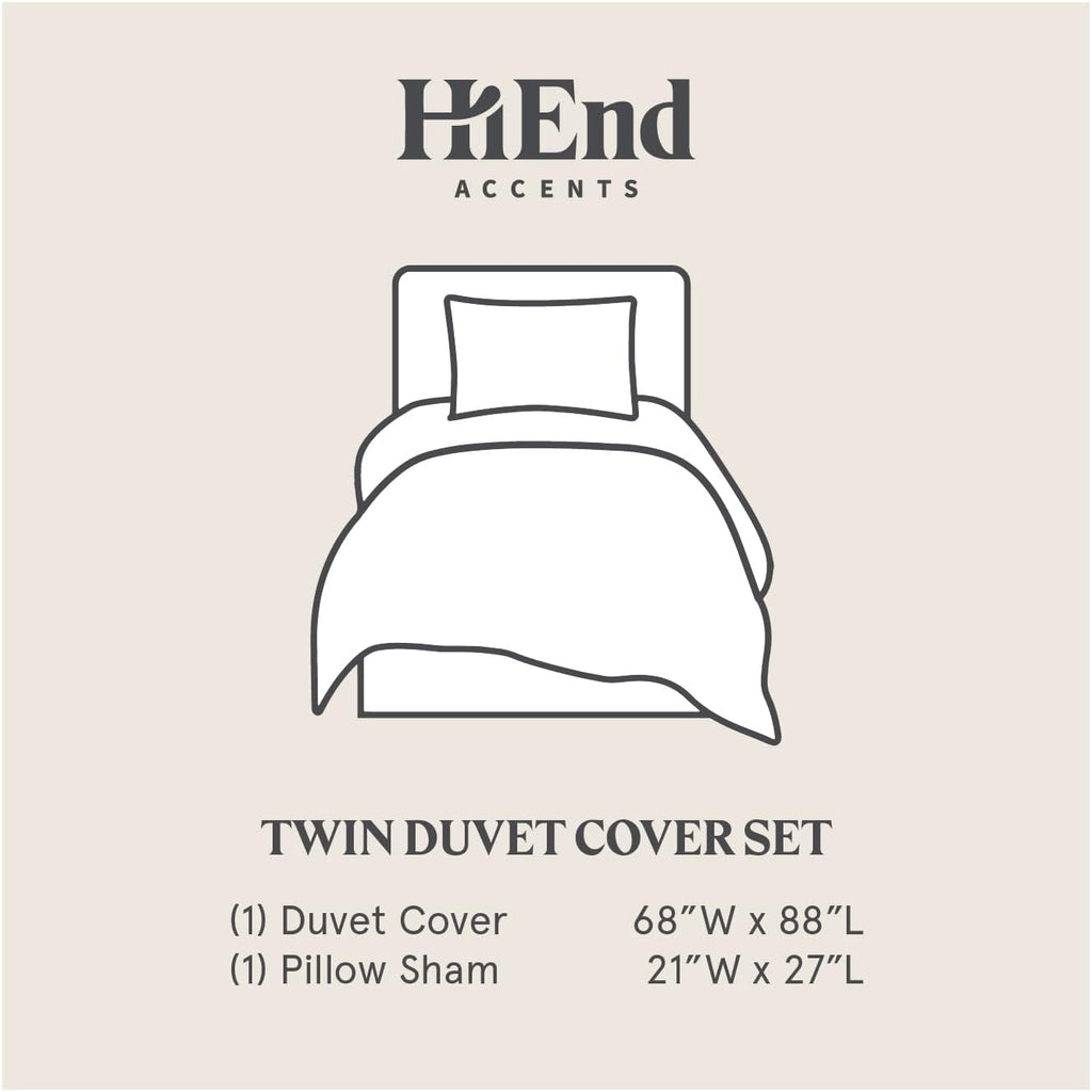 HiEnd Accents Tempe Matelassé 2 Piece Duvet Cover Set with Pillow Shams, Twin Size, Aztec Pattern, Textured Modern Rustic Southwestern Luxury Bedding, 1 Comforter Cover, 1 Pillowcase
