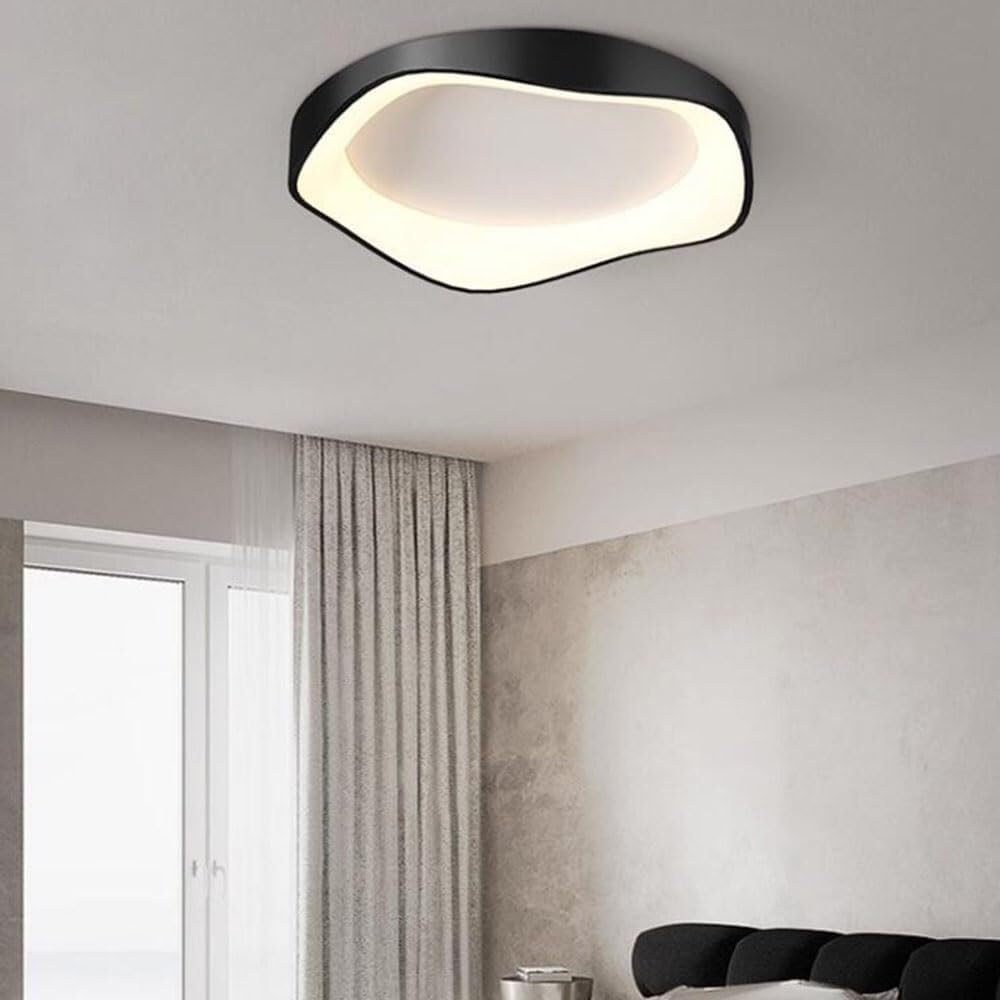 Three-Color Dimming Ceiling Light Side Emitting Design Lighting Ceiling Lamp Creative Modern Minimalist Flat Ceiling Light Fixture for Living Room Bedroom Dining Room Study Room(Dark,42cm)