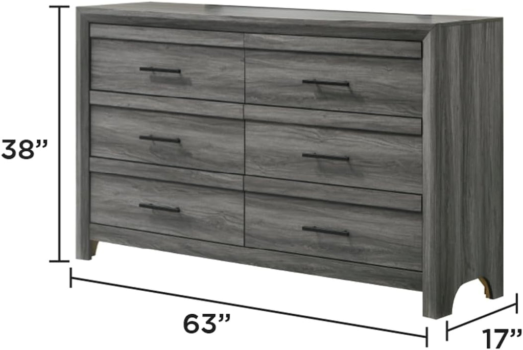 GOWE Denver Modern Style 4 Pc Full Bedroom Set Made with Wood in Gray (NJ Inventory)
