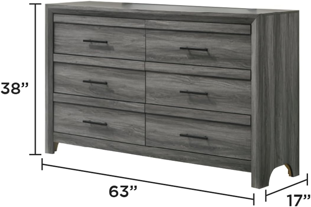 GOWE Denver Modern Style 4 Pc Full Bedroom Set Made with Wood in Gray (NJ Inventory)