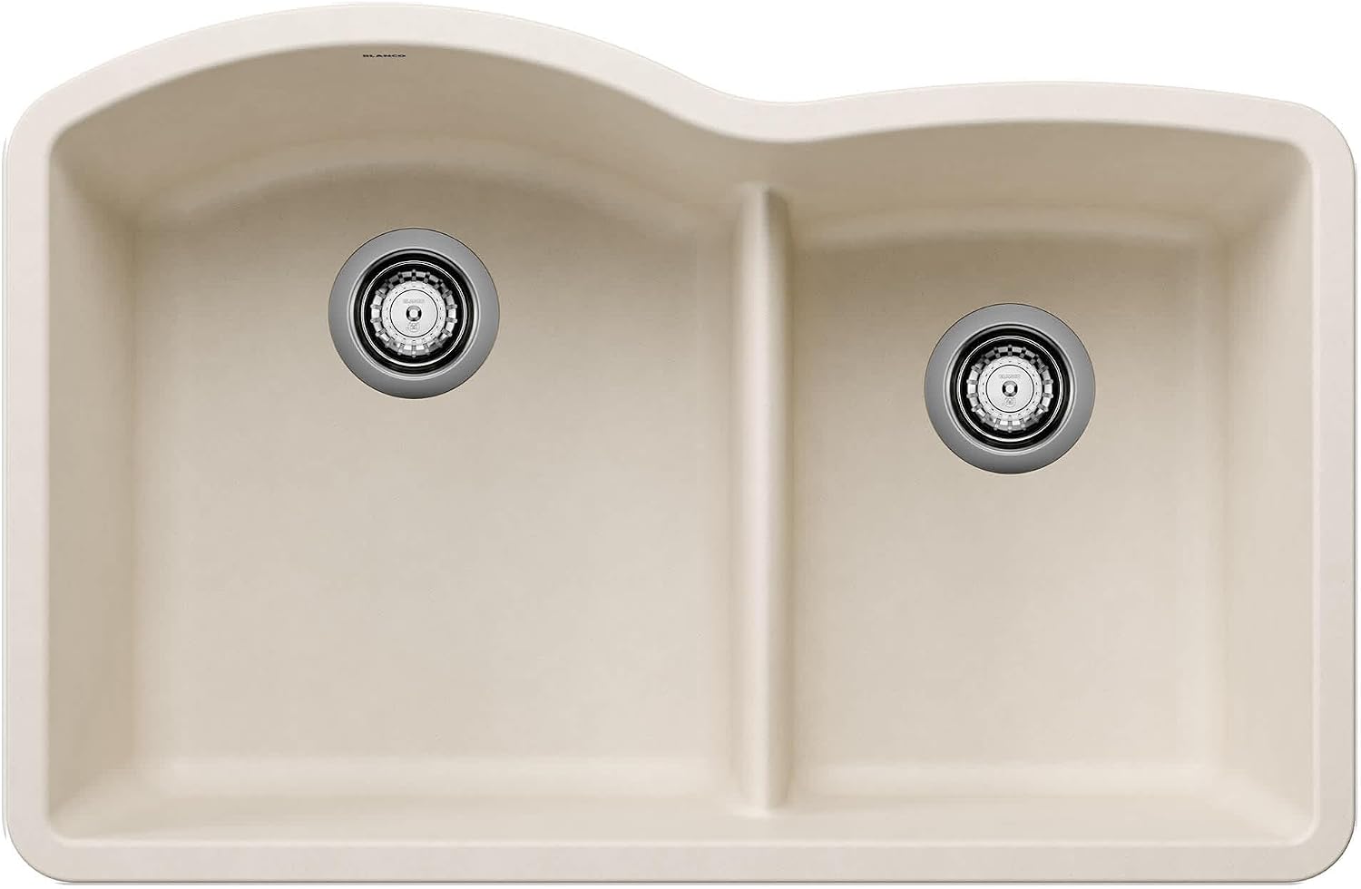 BLANCO 443065 Diamond 60/40 Low Divide Double Bowl Kitchen Sink, 32' L X 21' W - Soft White