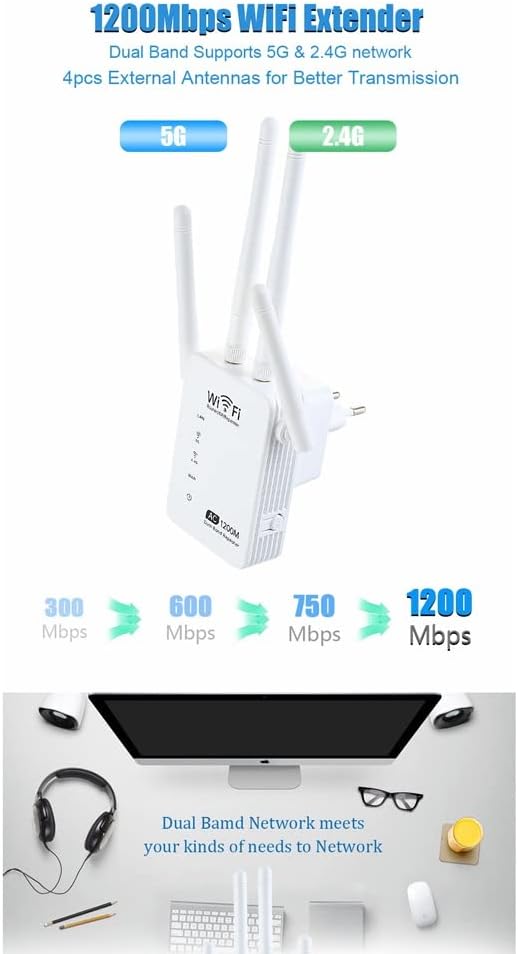 Repeater 5G 1200Mbps AP Router 802.11ac Amplifier/Extender Long Range Signal Booster Repetidor