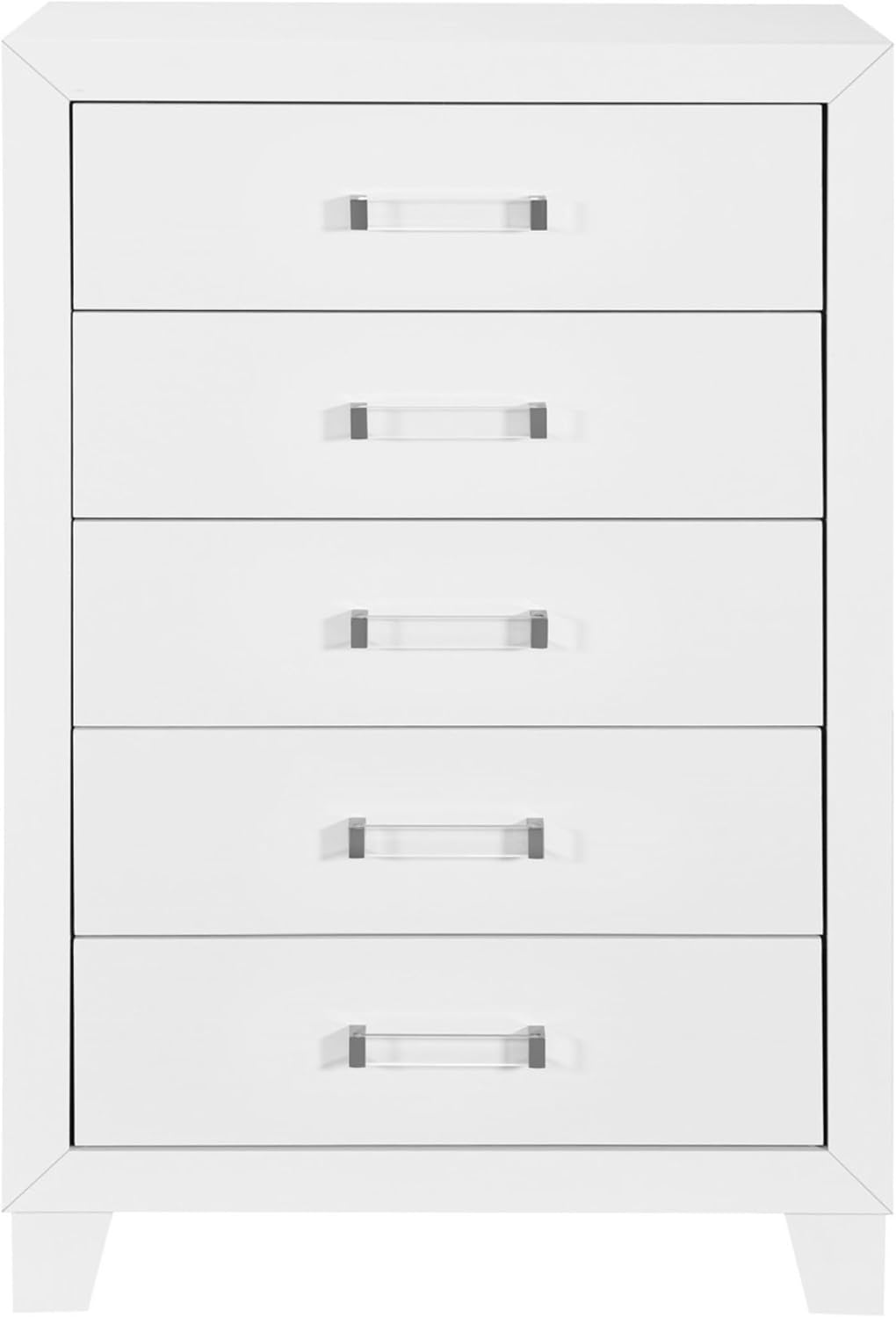 5PC White Full 5PC Bedroom Set with LED