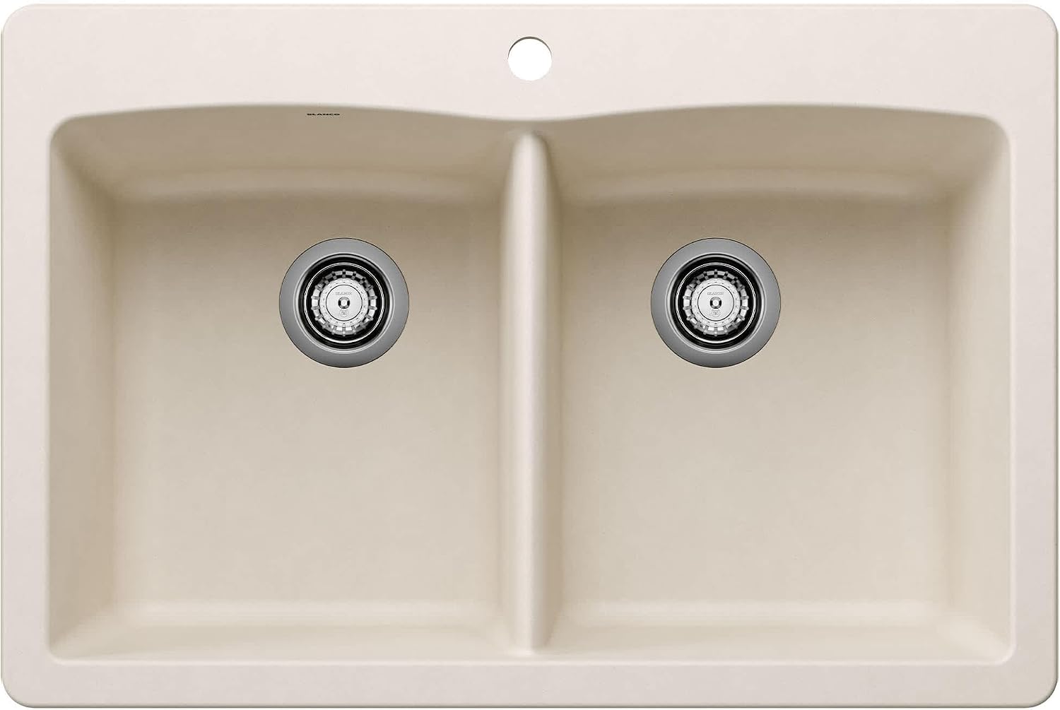 BLANCO 443067 Diamond Silgranit Double Bowl Undermount or Drop-In Kitchen Sink, 33' L X 22' W - Soft White