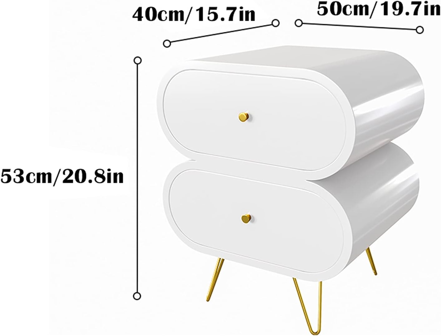 Nightstand Bedside Table Unique Bedside Tables 2 Drawers Wood Nightstand End Table With Stainless Steel Legs Modern Style For Bedroom Storage Furniture 20.8' H Bedroom Furniture Present Full of stars