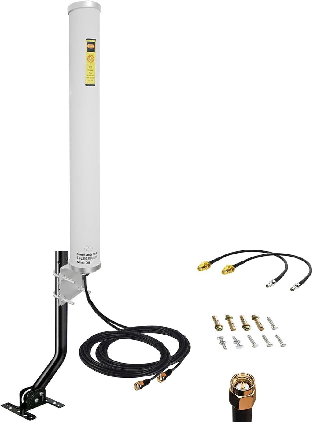 Outdoor External 2x2 MIMO Antenna, Omni 4G/ 5G/ LTE Cellular Antenna Compatible with t Mobile 5g Home Internet/Modem/Router/Cell Signal Booster, with 5 m/ 10 ft Cable SMA Male/ ts9 Adapter/Bracket
