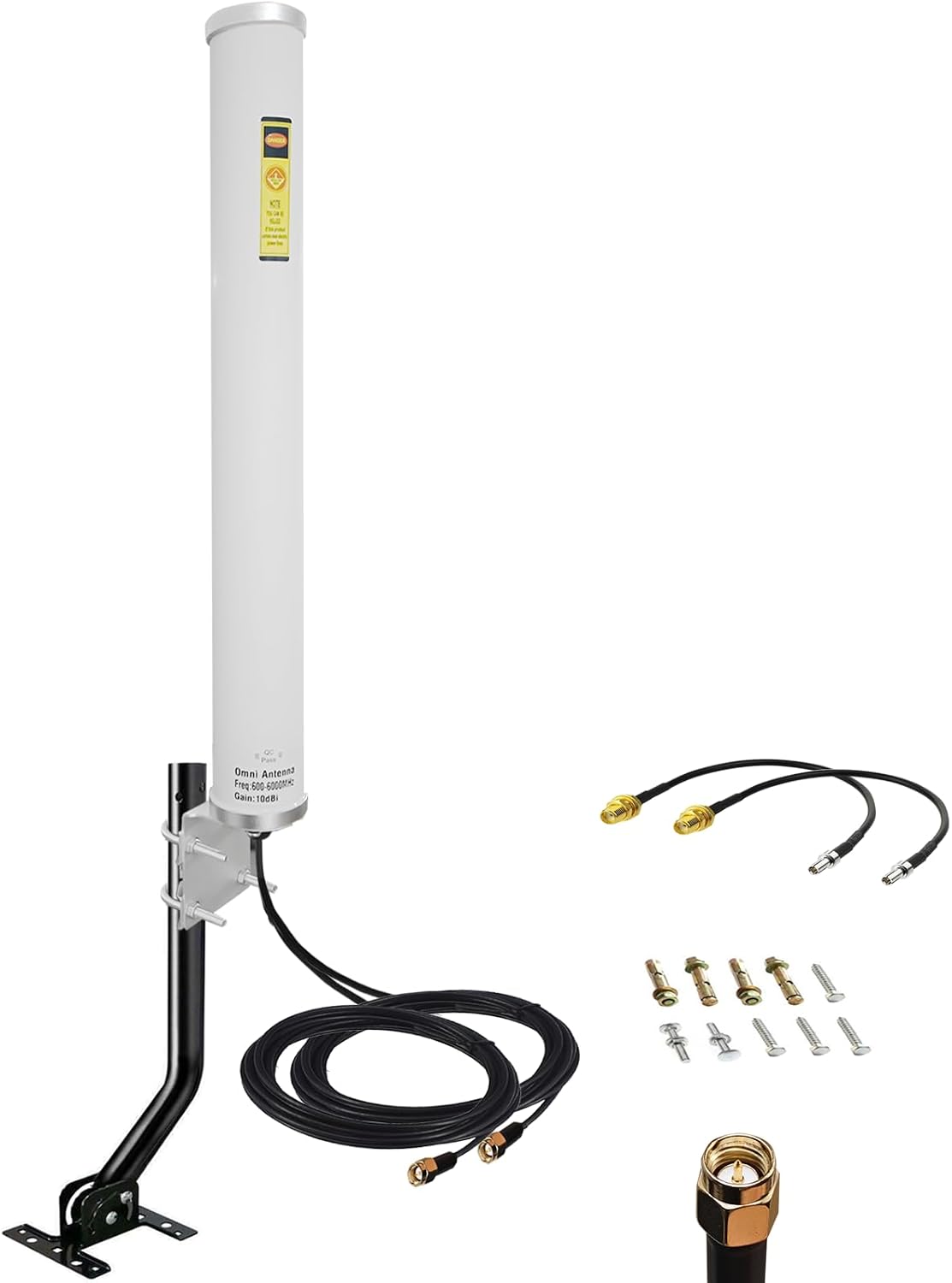 Outdoor External 2x2 MIMO Antenna, Omni 4G/ 5G/ LTE Cellular Antenna Compatible with t Mobile 5g Home Internet/Modem/Router/Cell Signal Booster, with 5 m/ 10 ft Cable SMA Male/ ts9 Adapter/Bracket