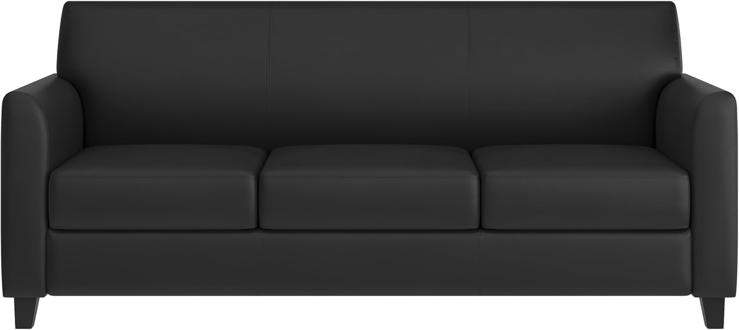 Flash Furniture HERCULES Diplomat Series Black LeatherSoft Sofa