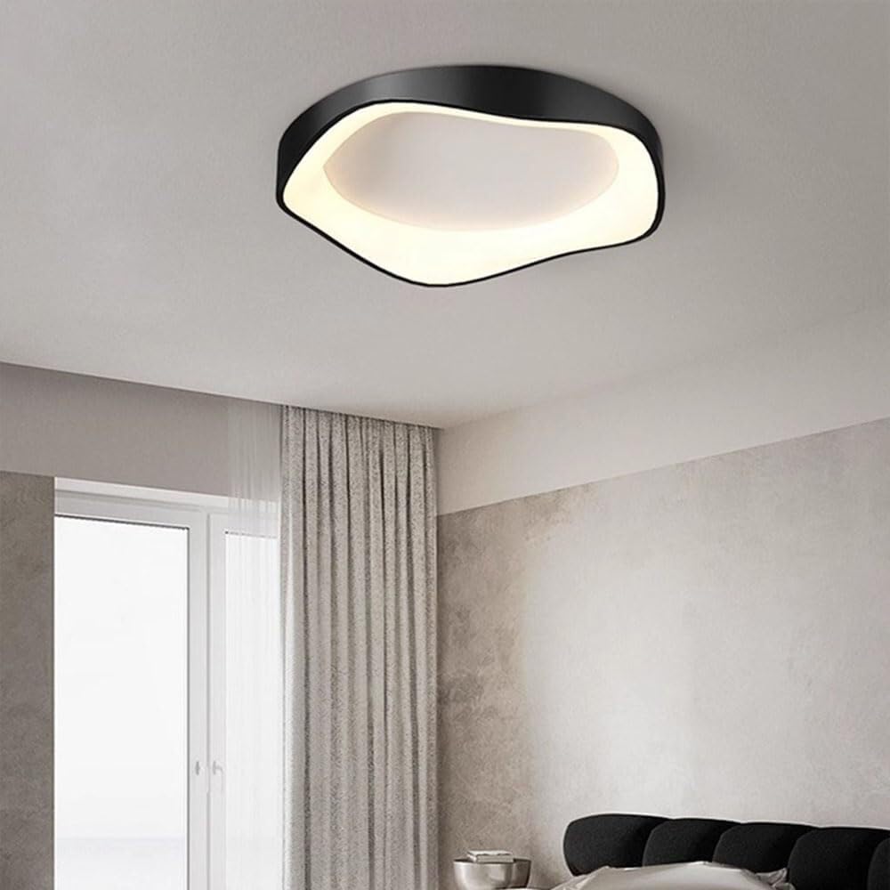 Three-Color Dimming Ceiling Light Side Emitting Design Lighting Ceiling Lamp Creative Modern Minimalist Flat Ceiling Light Fixture for Living Room Bedroom Dining Room Study Room(Dark,52cm)