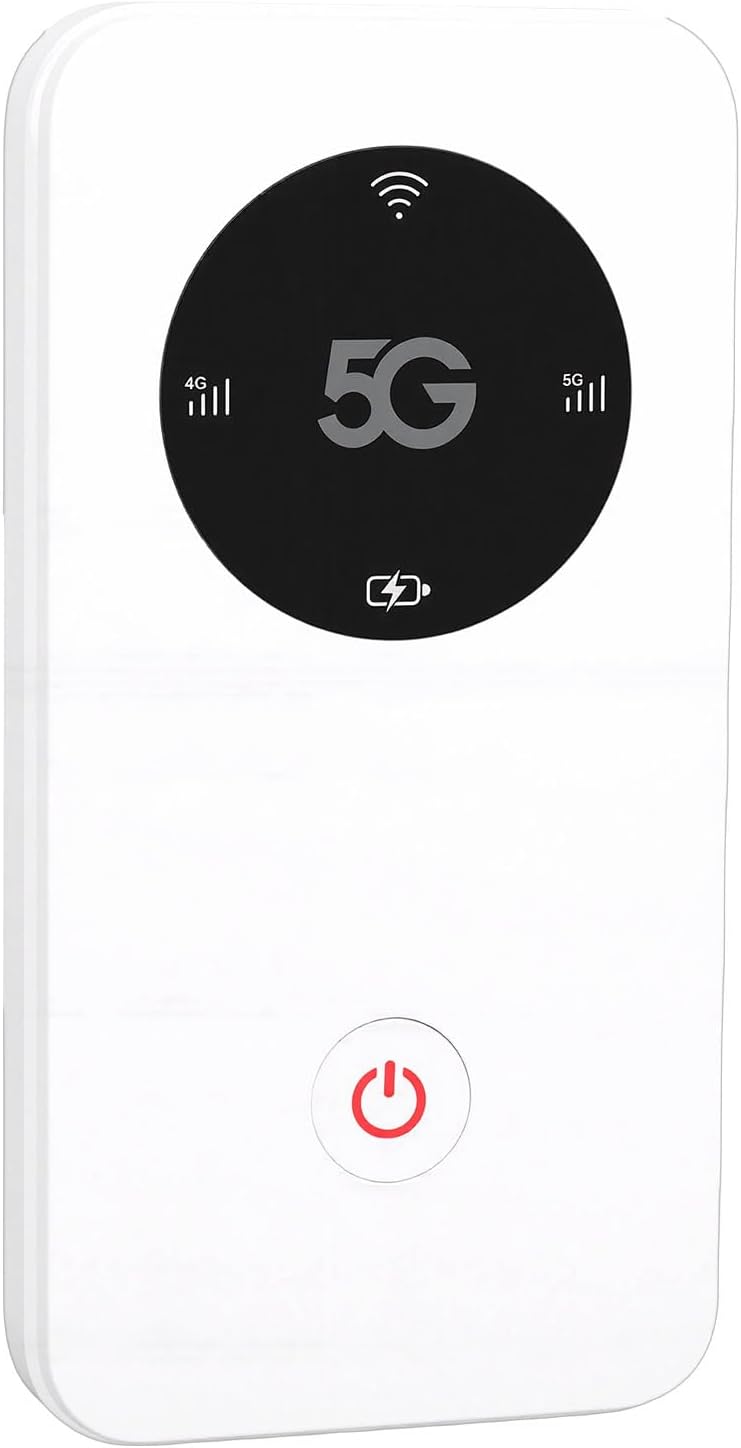 5G Portable Mobile Hotspot, Experience Fast Internet with Travel 5G Hotspot, Nano SIM Slot, 6100mAh Battery for 16 Devices Simultaneously, WiFi 6 Support