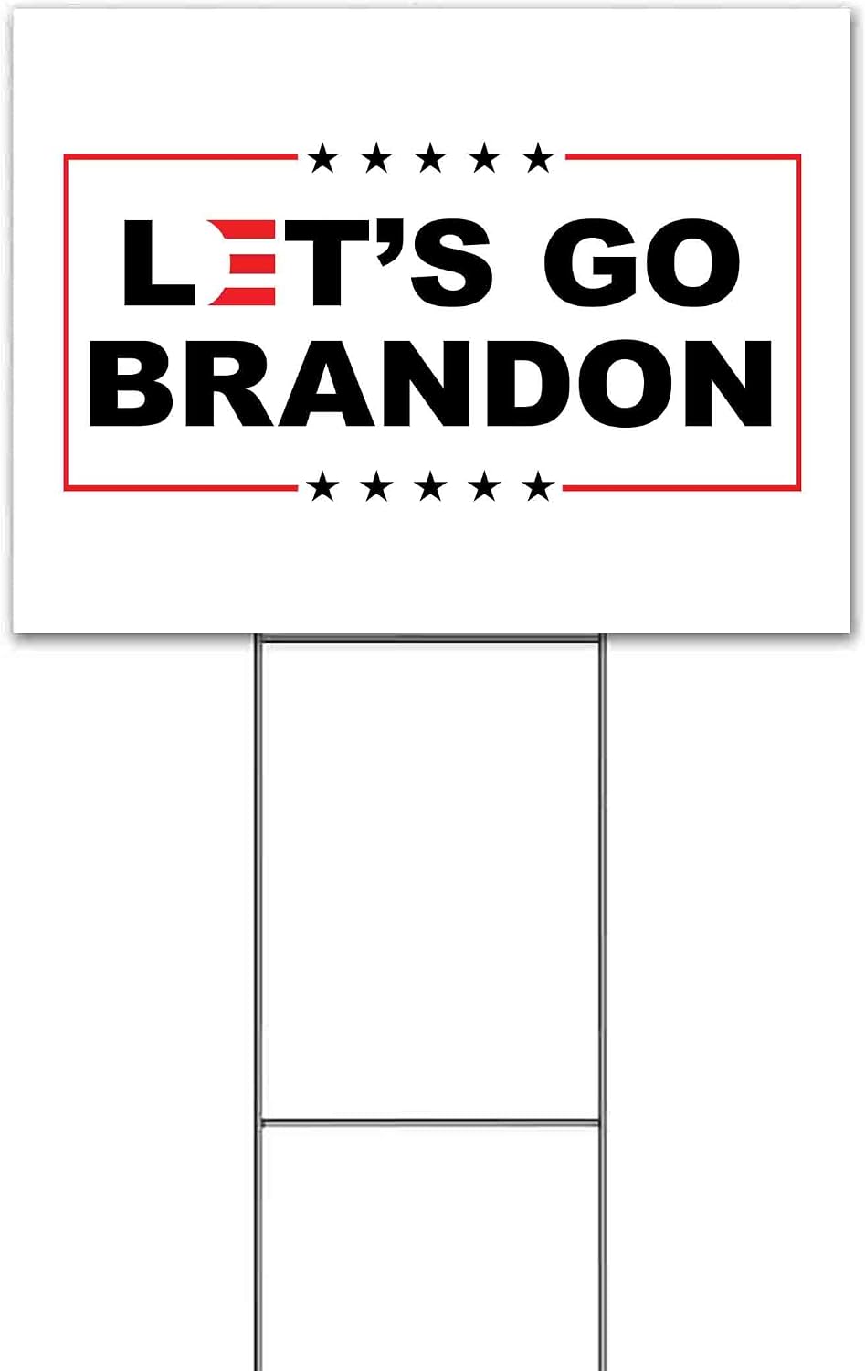 Let's Go Brandon (18' x 24') Yard Sign, Quantity Discounts, Multi-Packs, Includes Metal Step Stake, Bandit, Lawn Sign, Advertising, USA |Trump, Biden, Political, MAGA, Republican, Election