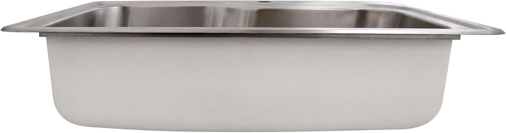 33-Inch Handmade Stainless Steel Single Bowl Drop-In Kitchen Sink, 18-Gauge with Single-Hole Faucet Compatibility – Design House, 113118